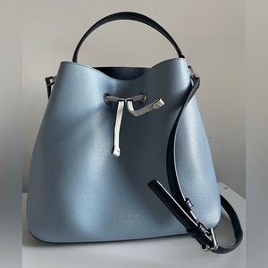 Kate Spade Eva Bucket Bag EUC! Baby Blue Navy Purse